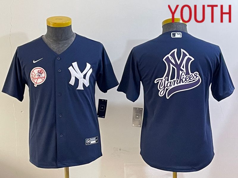 Youth New York Yankees Blank Blue Game 2024 Nike MLB Jersey style 12093->youth mlb jersey->Youth Jersey